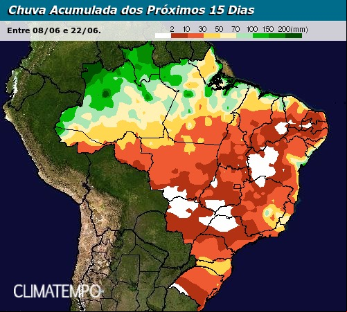 Chuvas de  08 a 22 de junho 2016 - Climatempo