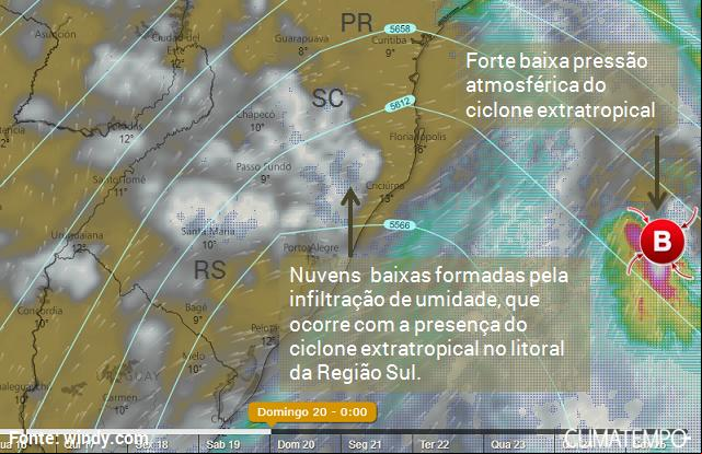 Possibilidade de neve entre 19 e 20 de maio de 2018 - Fonte: Climatempo