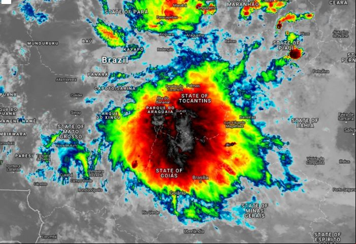 Satélite com sistema histórico nesta 4ª feira - Fonte: TEC/Inpe